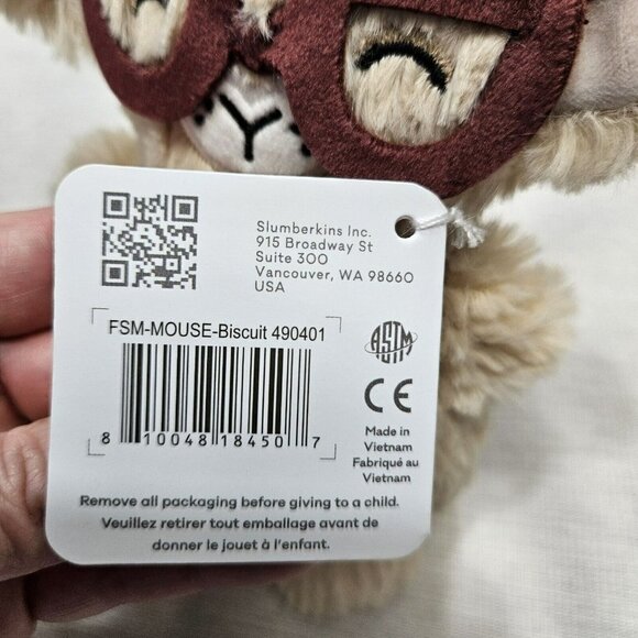 Slumberkins NWT Mini Shine Bright Mouse, Cute Brown Kids Plush Stuffie - Picture 4 of 4
